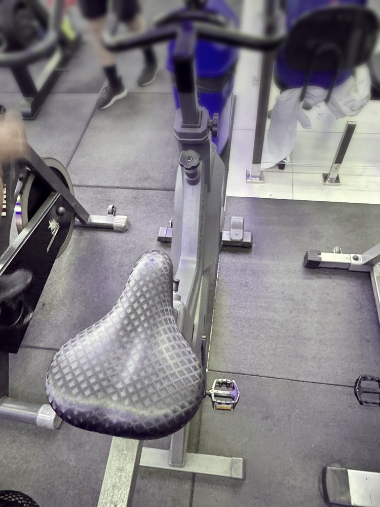 O bicicleta de spinning da Academia Oxigênio, como ele é no salão